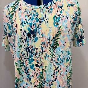 Sew In Love Multicolor Floral Short Sleeve Top